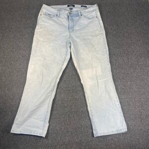 Nine West Womens Jeans Size 14 Tailor Cuffed Capri Light Wash Denim Comfort Fit